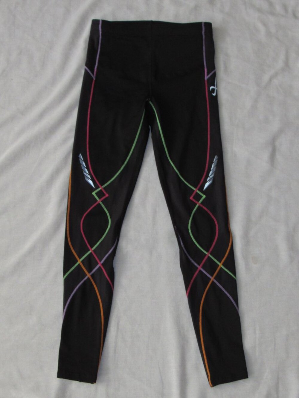 CW-X COMPRESSION TIGHTS Joint Support Size Small #125809A Black Multi Yoga Gym
